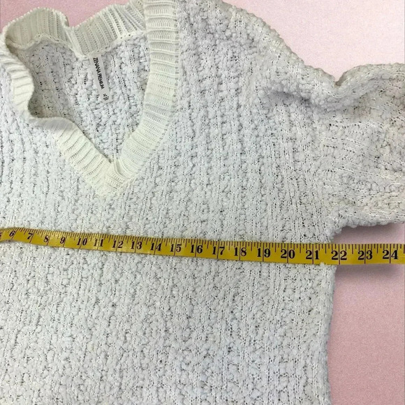 Zenana Premium Oversized Popcorn Knit Tunic Sweater Long Sleeves Size XL Ivory - Picture 14 of 16